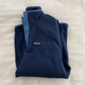Men's Patagonia Navy 1/4 Button Up Fleece Size Large